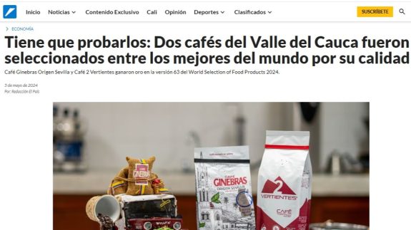 Dos cafés del Valle del Cauca fueron seleccionados entre los mejores del mundo por su calidad